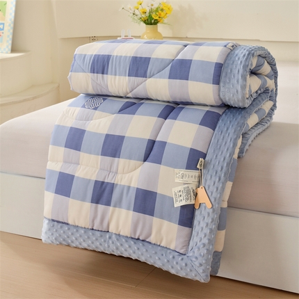 云家 2025新款豆豆绒被子被芯夏凉被空调被四季被 简格