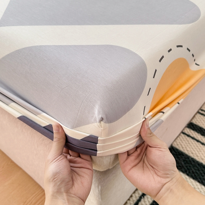 91家纺网 家纺一手货源 找家纺 棉造家居 2025新款亲肤舒适全棉纯棉印花单床笠 光的邂逅-蓝