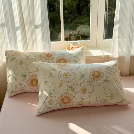 赫然 2026新款A类针织水洗双层纱单枕套 露华浓