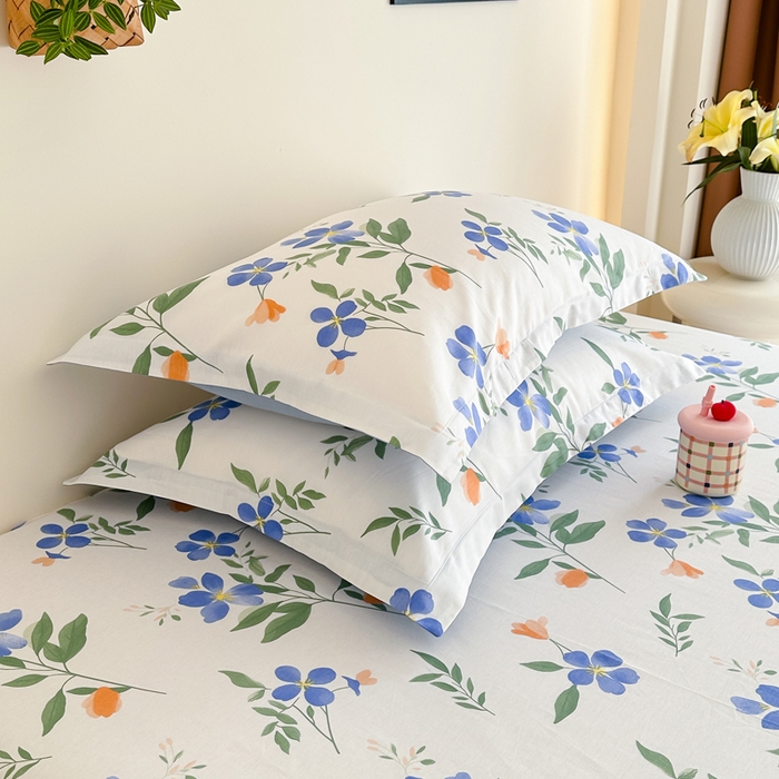 91家纺网 家纺一手货源 找家纺 棉造家居 2025新款亲肤舒适全棉纯棉印花单床笠 清风