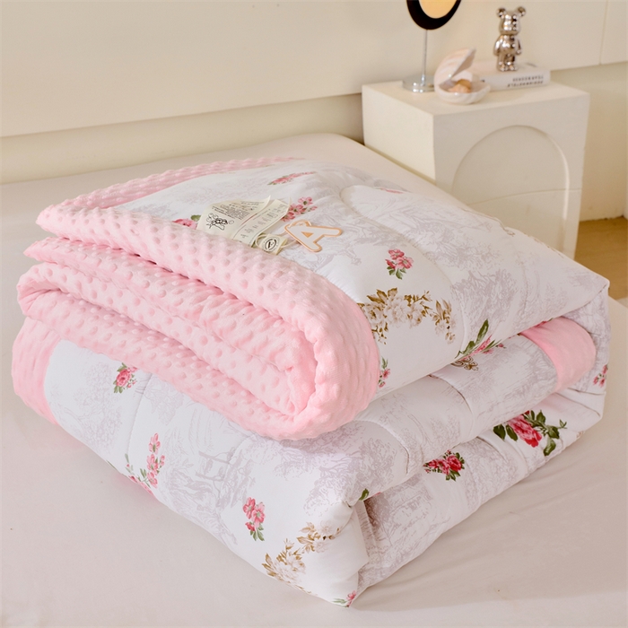 91家纺网 家纺一手货源 找家纺 云家 2025新款豆豆绒被子被芯夏凉被空调被四季被 花语