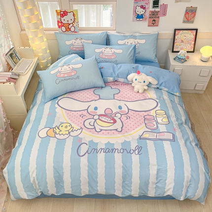 91家纺网 家纺一手货源 找家纺 （总）博雅 2025新款三丽鸥大版印花全棉四件套专版花型