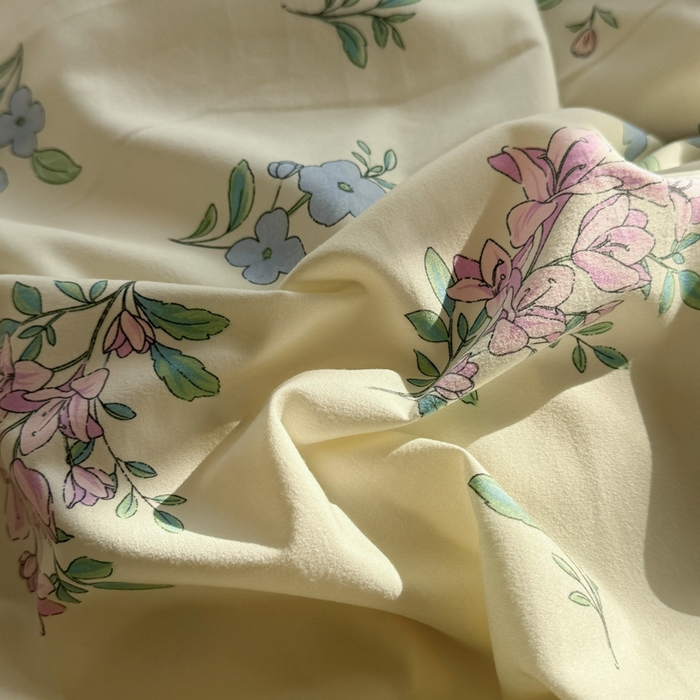 91家纺网 家纺一手货源 找家纺 赫然 2026新款水洗双层纱四件套 微甜