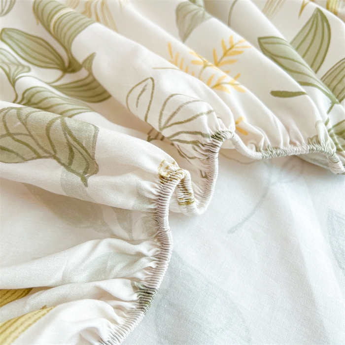 91家纺网 家纺一手货源 找家纺 雯豆2025春夏新品全棉床笠三件套学生成人印花纯棉床罩 全棉床笠-彼岸之花