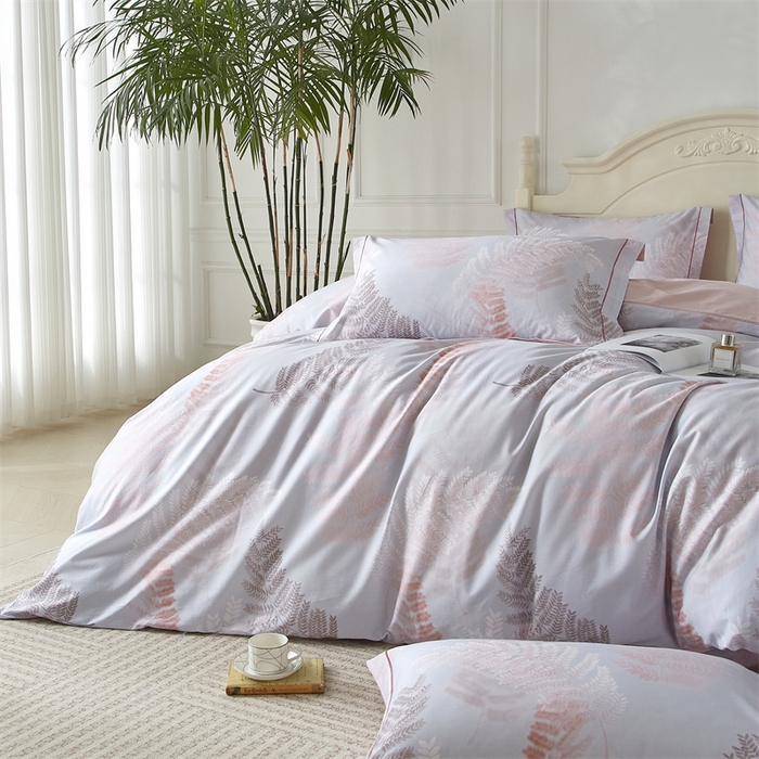 91家纺网 家纺一手货源 找家纺 曼秀琳 2025新款铂金棉数码印花四件套(全棉133*76) 知遥-粉