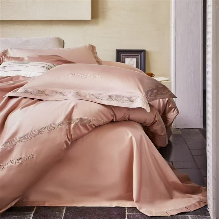 91家纺网 家纺一手货源 找家纺 玖玖爱家纺 2025新款180支植物甑棉四件套-时光之舞 时光之舞-湖琥珀玉