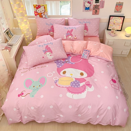 91家纺网 家纺一手货源 找家纺 （总）博雅 2025新款三丽鸥大版印花全棉四件套专版花型