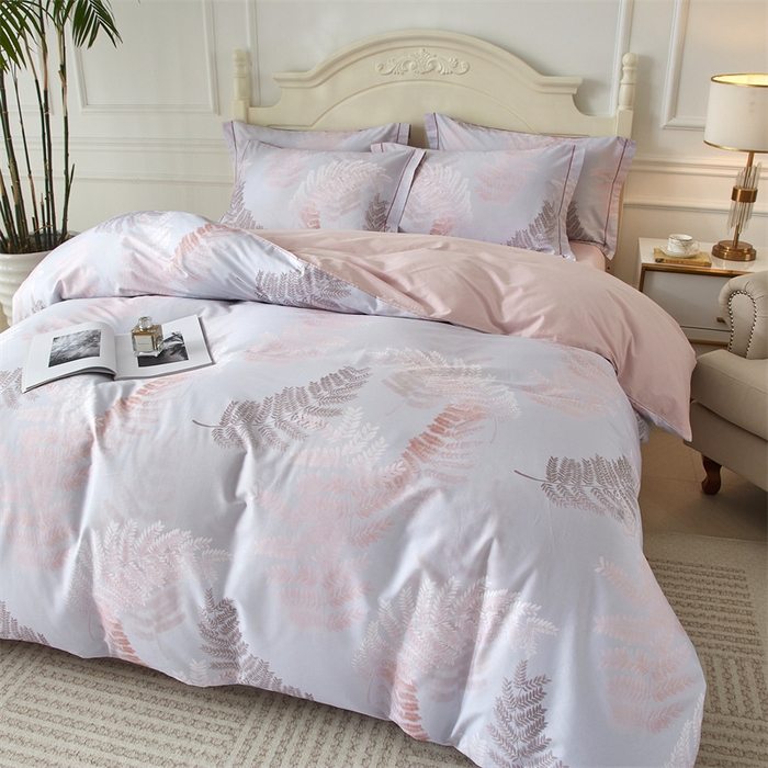 91家纺网 家纺一手货源 找家纺 曼秀琳 2025新款铂金棉数码印花四件套(全棉133*76) 知遥-粉