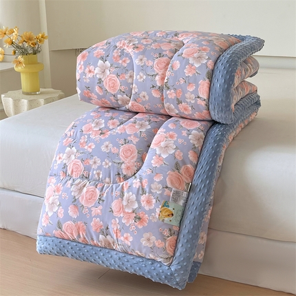 云家 2025新款豆豆绒被子被芯夏凉被空调被四季被 玫瑰恋曲