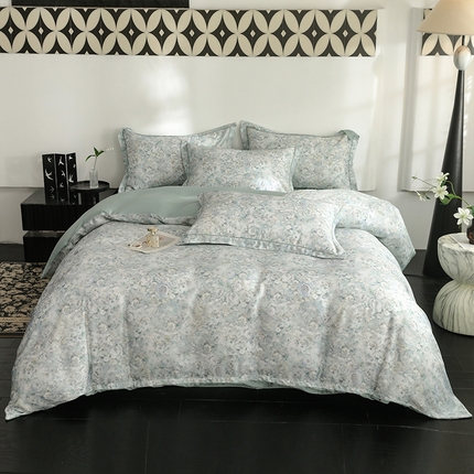 帛美家纺  2025新款40支天丝莱赛尔印花四件套 云梦