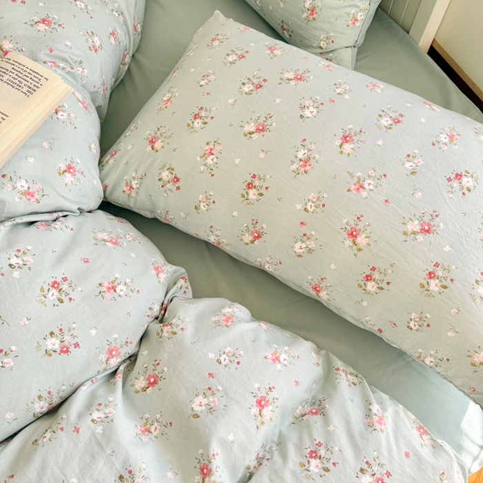 91家纺网 家纺一手货源 找家纺 慕澄家纺 2025新款小清新水洗棉印花四件套 萌趣版-珍妮