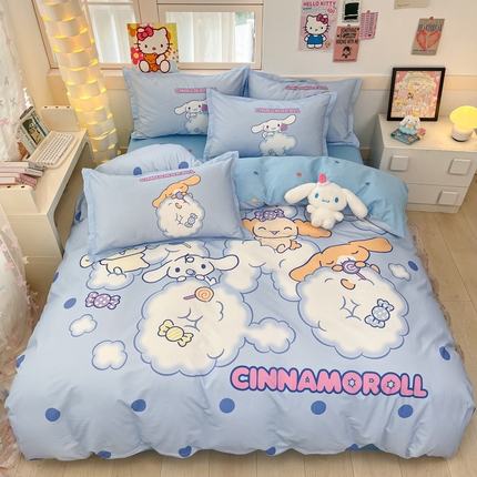 91家纺网 家纺一手货源 找家纺 （总）博雅 2025新款三丽鸥大版印花全棉四件套专版花型