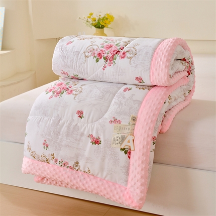91家纺网 家纺一手货源 找家纺 云家 2025新款豆豆绒被子被芯夏凉被空调被四季被 花语