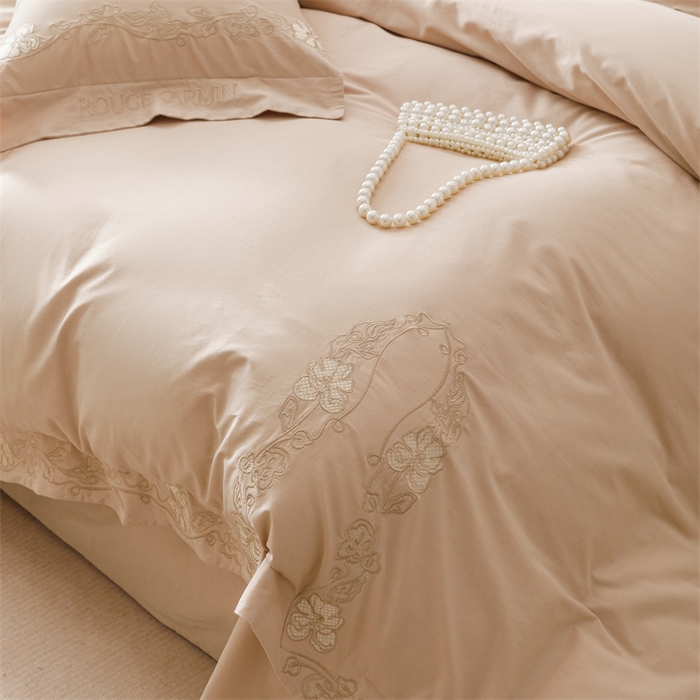 91家纺网 家纺一手货源 找家纺 艾莱家纺 2025新款A类精梳纯棉刺绣花四件套-赫柏 赫柏-花田米