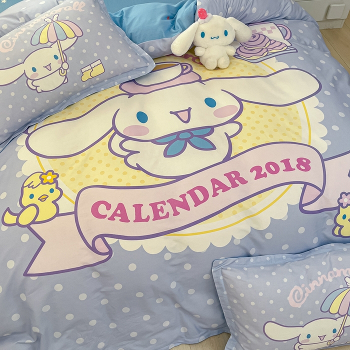 91家纺网 家纺一手货源 找家纺 博雅 2025新款三丽鸥大版印花全棉四件套专版花型 全棉大版（升级款信封枕）欢乐大耳狗