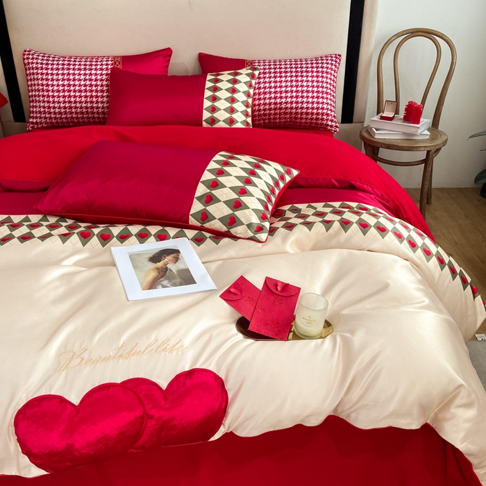 91家纺网 家纺一手货源 找家纺 （总）用心 2023新款数码印花四件套