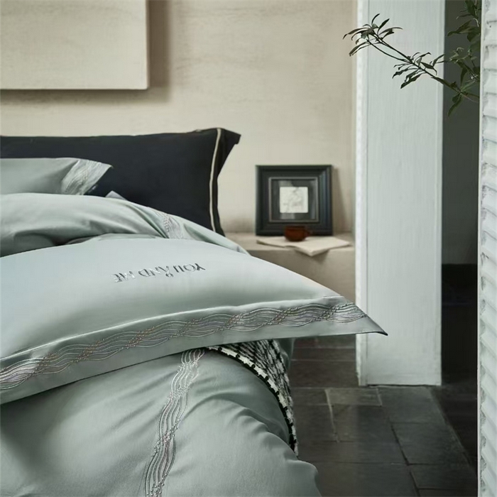 91家纺网 家纺一手货源 找家纺 （总）玖玖爱家纺 2025新款180支植物甑棉四件套-时光之舞