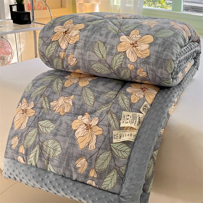 91家纺网 家纺一手货源 找家纺 云家 2025新款豆豆绒被子被芯夏凉被空调被四季被 花开富贵