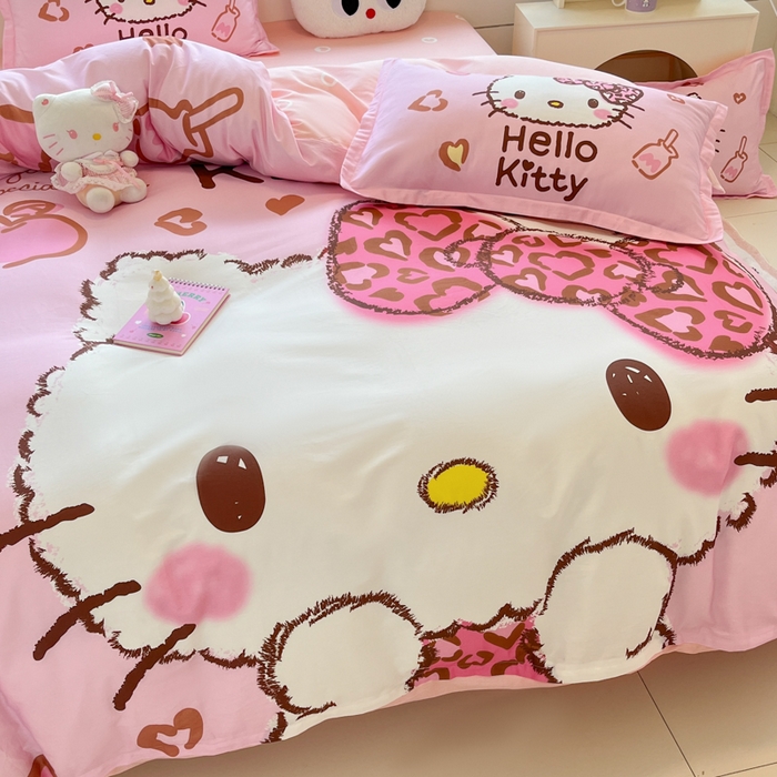 91家纺网 家纺一手货源 找家纺 博雅 2025新款三丽鸥大版印花全棉四件套专版花型 全棉大版（升级款信封枕）甜酷KT