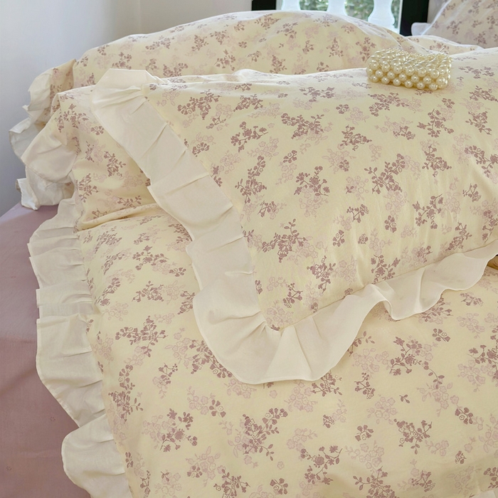 91家纺网 家纺一手货源 找家纺 澳萝拉 2025新款全棉斜纹花边印花四件套 赫本