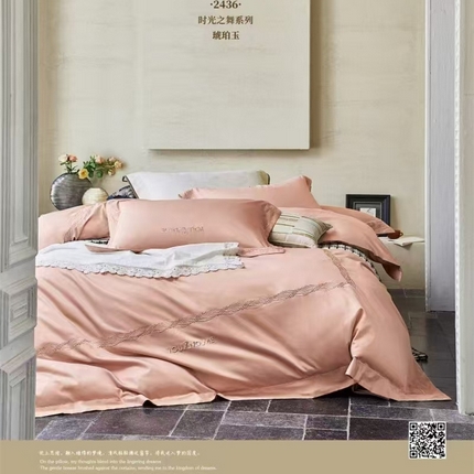 91家纺网 家纺一手货源 找家纺 （总）玖玖爱家纺 2025新款180支植物甑棉四件套-时光之舞