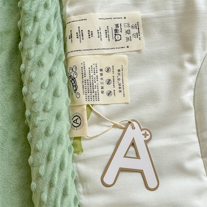 91家纺网 家纺一手货源 找家纺 云家 2025新款豆豆绒被子被芯夏凉被空调被四季被 涂鸦绿爱心