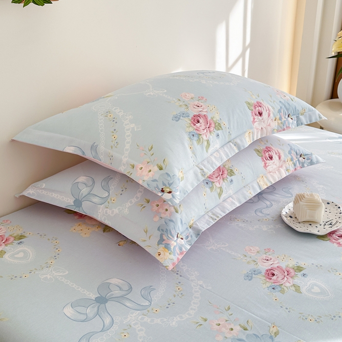 91家纺网 家纺一手货源 找家纺 棉造家居 2025新款亲肤舒适全棉纯棉印花单床笠 花涧烟雨