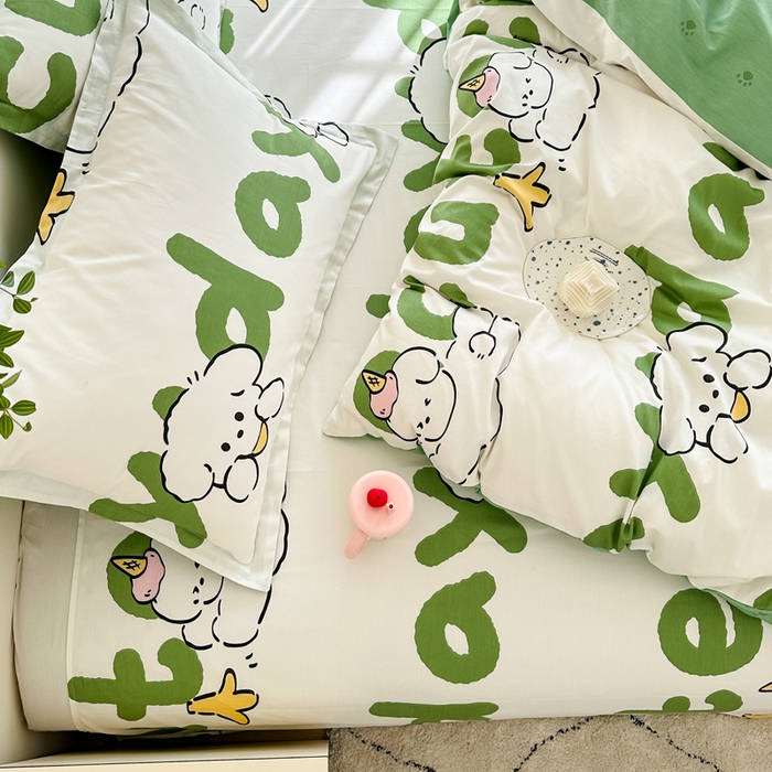 91家纺网 家纺一手货源 找家纺 棉造家居 2025新款亲肤舒适全棉纯棉印花系列三/四件套 萌宝儿