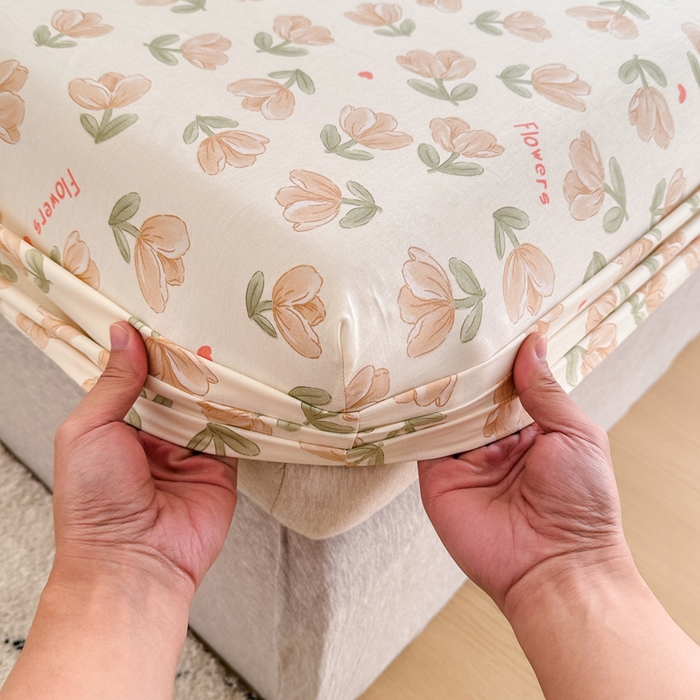 91家纺网 家纺一手货源 找家纺 棉造家居 2025新款亲肤舒适全棉纯棉印花单床笠 夏遇