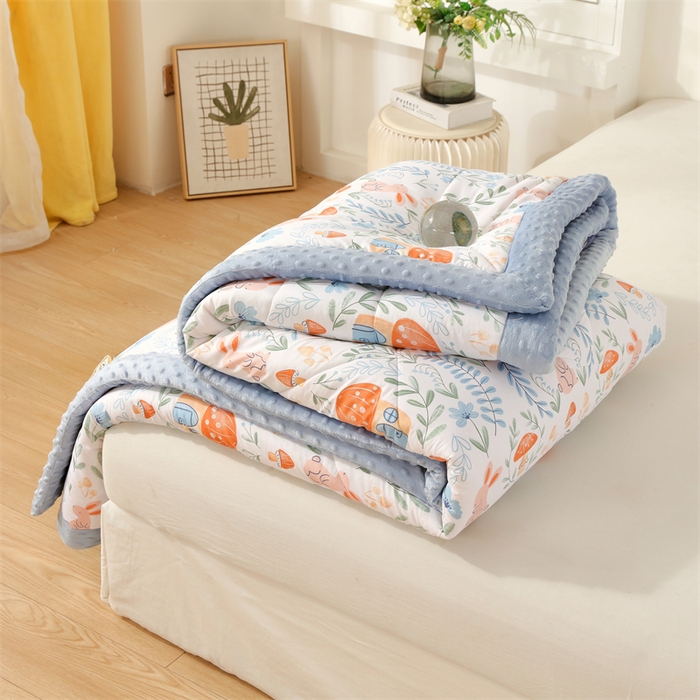 91家纺网 家纺一手货源 找家纺 云家 2025新款豆豆绒被子被芯夏凉被空调被四季被 梦归田园