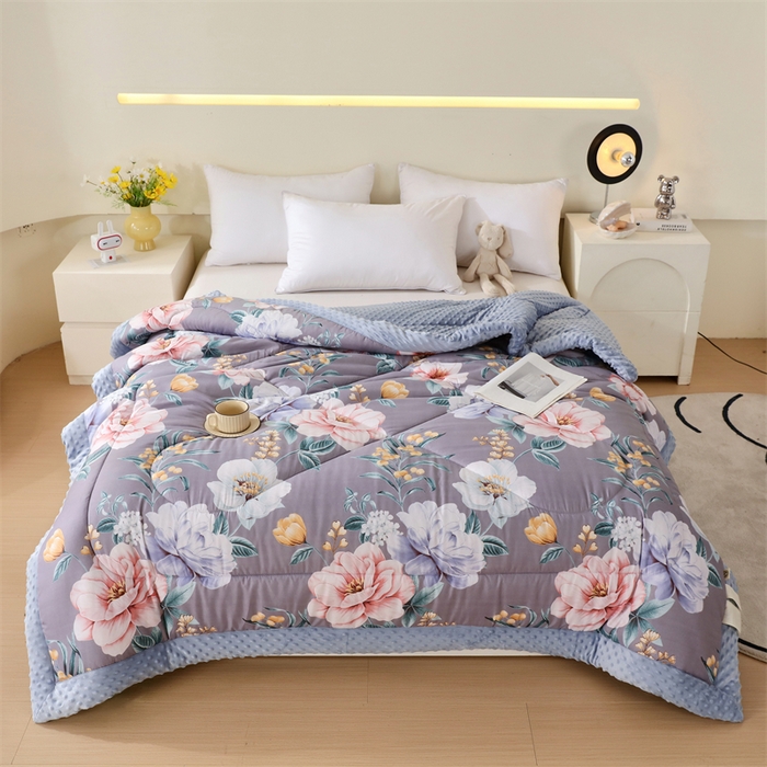 91家纺网 家纺一手货源 找家纺 云家 2025新款豆豆绒被子被芯夏凉被空调被四季被 锦上添花