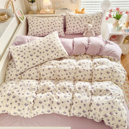 91家纺网 家纺一手货源 找家纺 （总）慕澄家纺 2025新款小清新水洗棉印花四件套