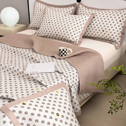 91家纺网 家纺一手货源 找家纺 （总）莎果 2025春夏莫代尔印花高温砂洗床盖三件套四件套