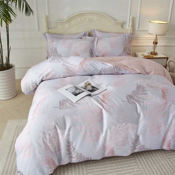 91家纺网 家纺一手货源 找家纺 曼秀琳 2025新款铂金棉数码印花四件套(全棉133*76) 知遥-粉