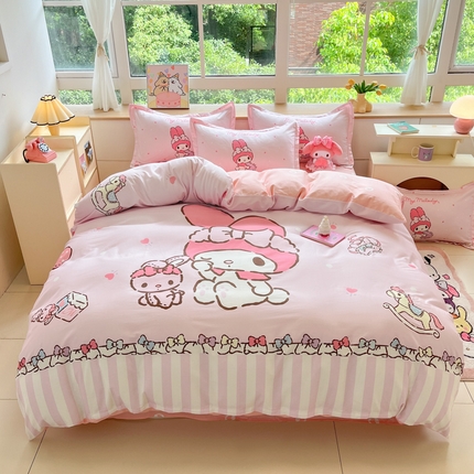 博雅 2025新款三丽鸥大版印花全棉四件套专版花型 全棉大版（升级款信封枕）木马美乐蒂