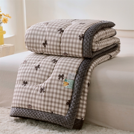 云家 2025新款豆豆绒被子被芯夏凉被空调被四季被 蝶恋曲-灰