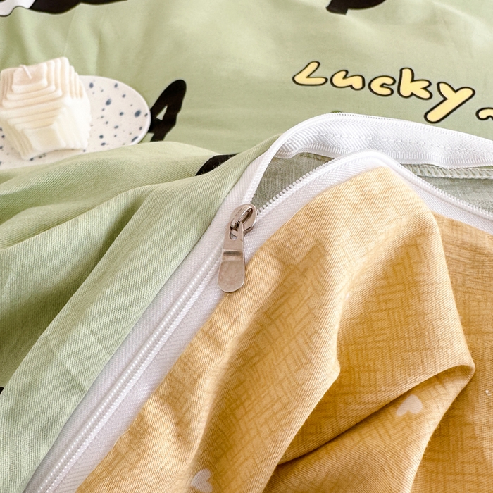 91家纺网 家纺一手货源 找家纺 棉造家居 2025新款全棉纯棉印花系列学生宿舍单被套 熊猫宝贝