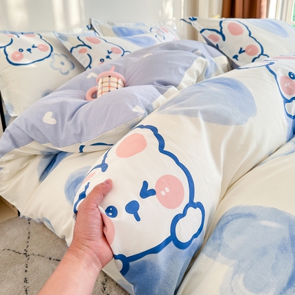 棉造家居 2025新款全棉纯棉印花系列学生宿舍单被套 晴天小兔