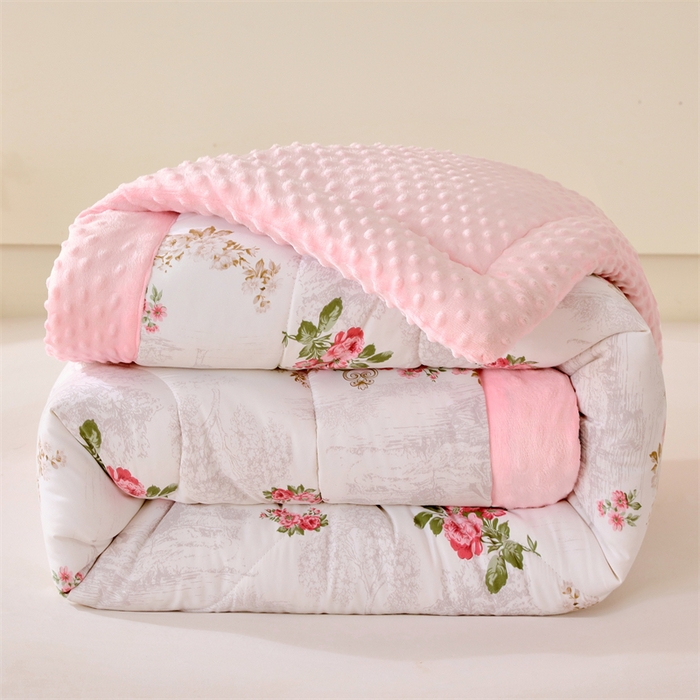 91家纺网 家纺一手货源 找家纺 云家 2025新款豆豆绒被子被芯夏凉被空调被四季被 花语