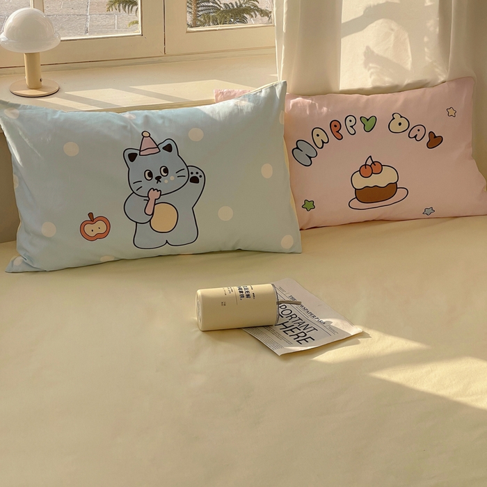 91家纺网 家纺一手货源 找家纺 美乐迪家纺 2025新款休闲风系列全棉毛巾绣四件套 派对猫咪