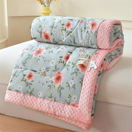 云家 2025新款豆豆绒被子被芯夏凉被空调被四季被 花知韵