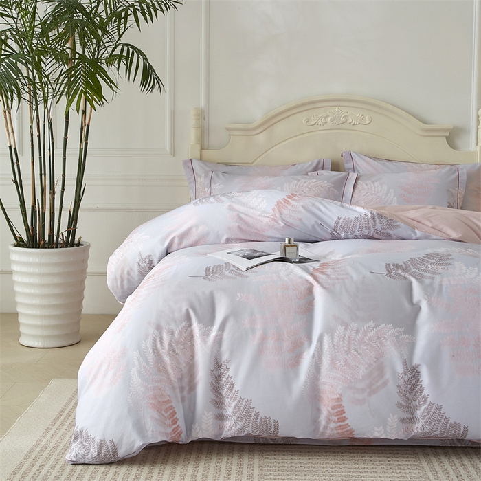 91家纺网 家纺一手货源 找家纺 曼秀琳 2025新款铂金棉数码印花四件套(全棉133*76) 知遥-粉