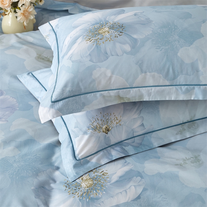 91家纺网 家纺一手货源 找家纺 曼秀琳 2025新款铂金棉数码印花四件套(全棉133*76) 水榭听香-兰