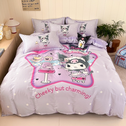 91家纺网 家纺一手货源 找家纺 （总）博雅 2025新款三丽鸥大版印花全棉四件套专版花型