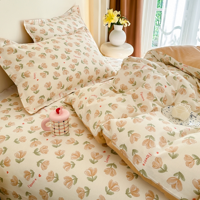 91家纺网 家纺一手货源 找家纺 棉造家居 2025新款亲肤舒适全棉纯棉印花系列三/四件套 夏遇