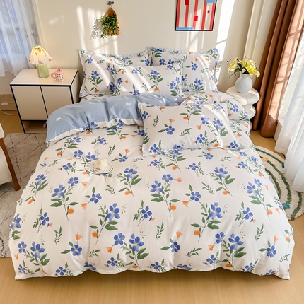 棉造家居 2025新款亲肤舒适全棉纯棉印花系列三/四件套 清风