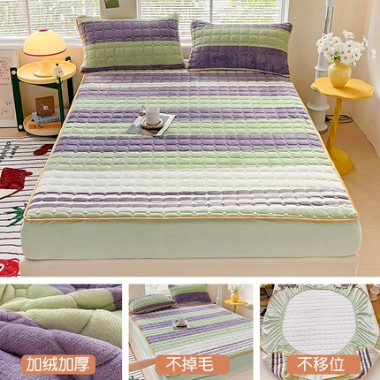 91家纺网 家纺一手货源 找家纺 （总）帛洵 2025新款舒适亲肤高克重牛奶绒夹棉床笠