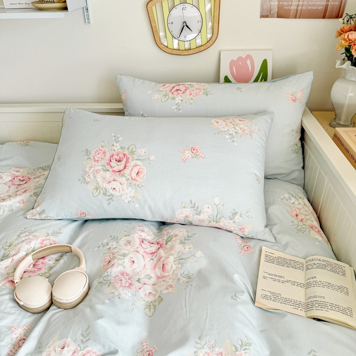 91家纺网 家纺一手货源 找家纺 慕澄家纺 2025新款小清新水洗棉印花四件套 萌趣版-爱丽丝