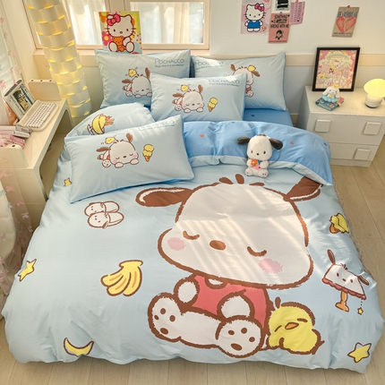 91家纺网 家纺一手货源 找家纺 （总）博雅 2025新款三丽鸥大版印花全棉四件套专版花型