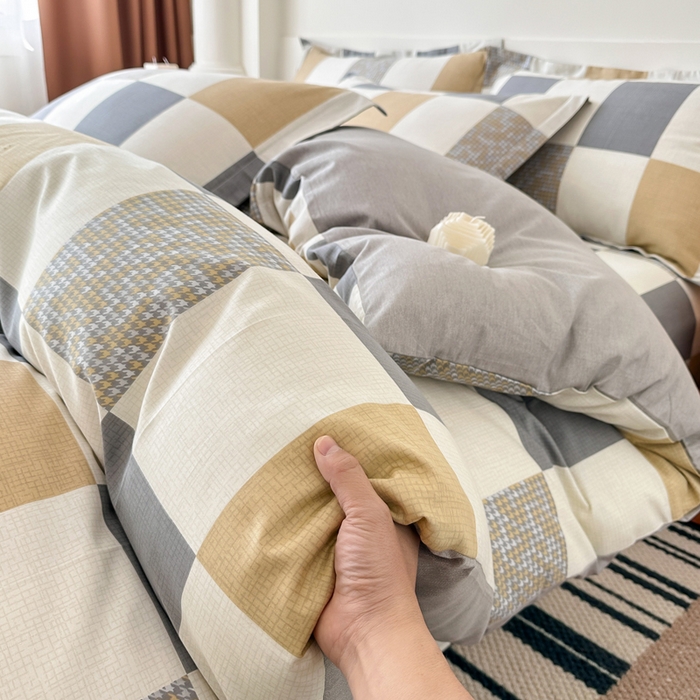 91家纺网 家纺一手货源 找家纺 棉造家居 2025新款亲肤舒适全棉纯棉印花系列三/四件套 雅阁-灰